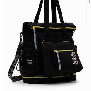 Desigual Voyager Multi-position backpack Black w/Yellow